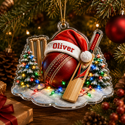 Custom Sports Christmas Acrylic - Cricket