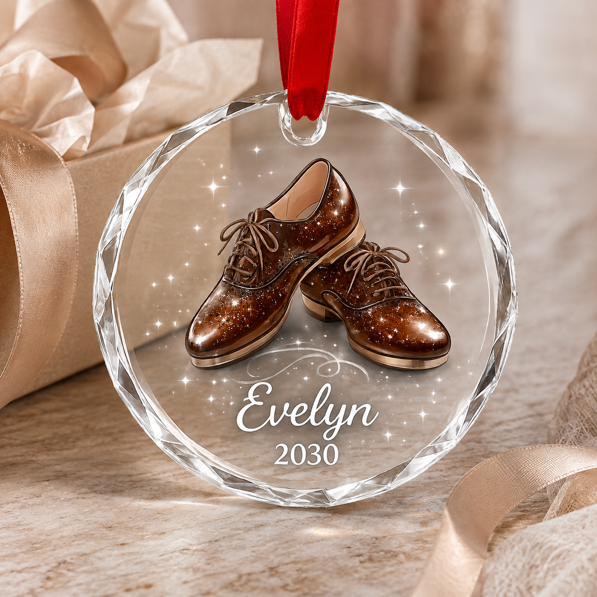 Personalized Dancing Glass Brown Dancing Shoes