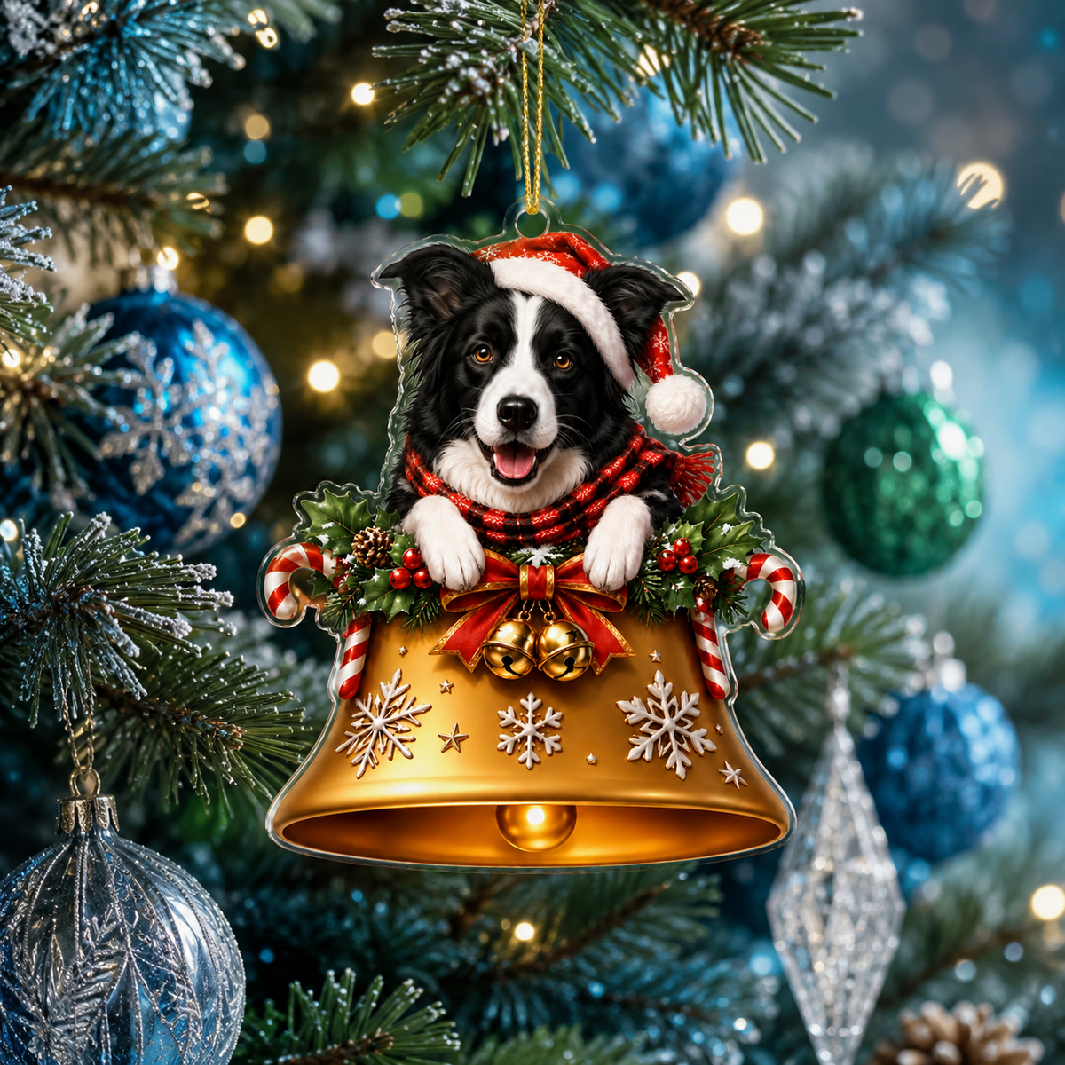 Dog Christmas Bell Border Collie
