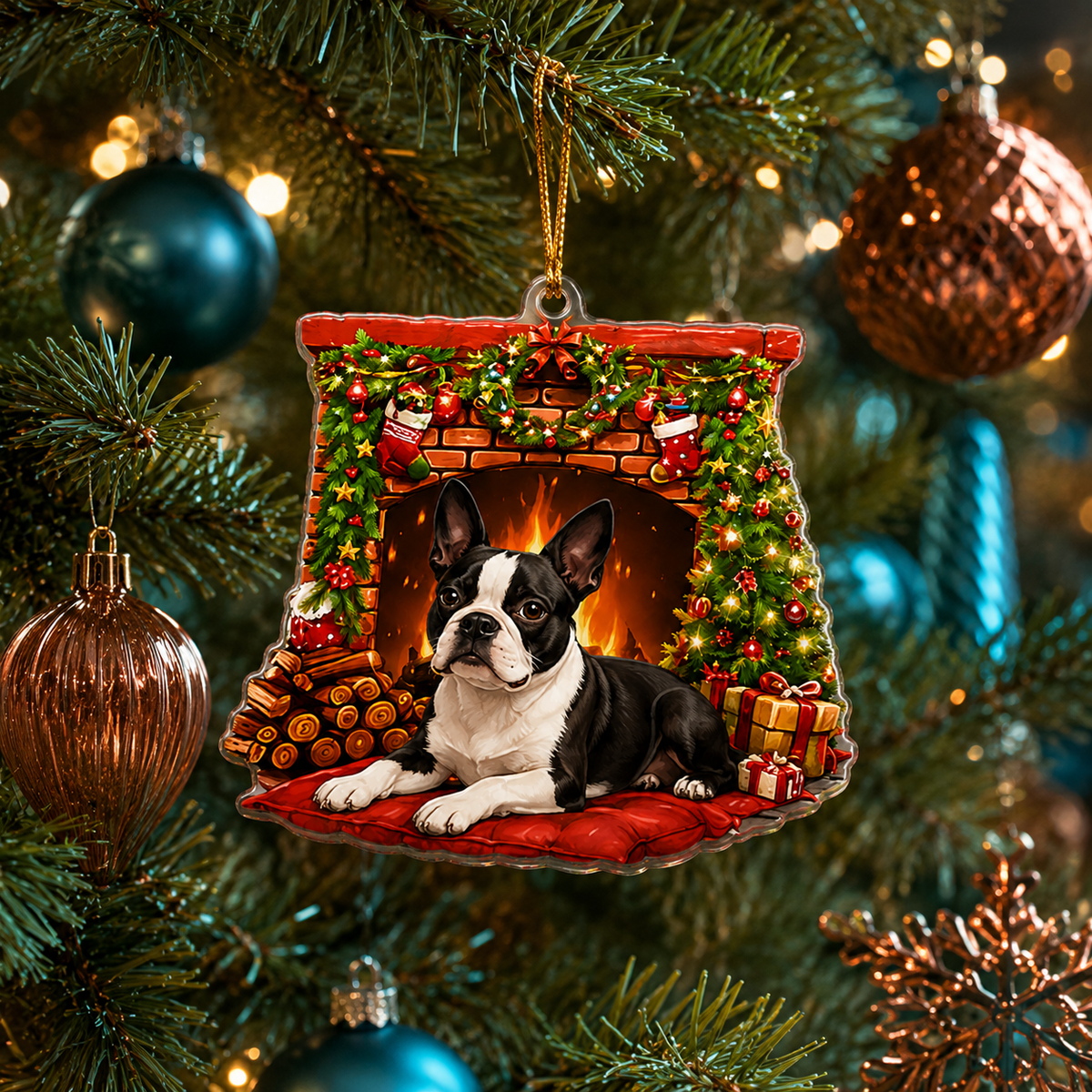 Dog Christmas Tree Boston Terrier