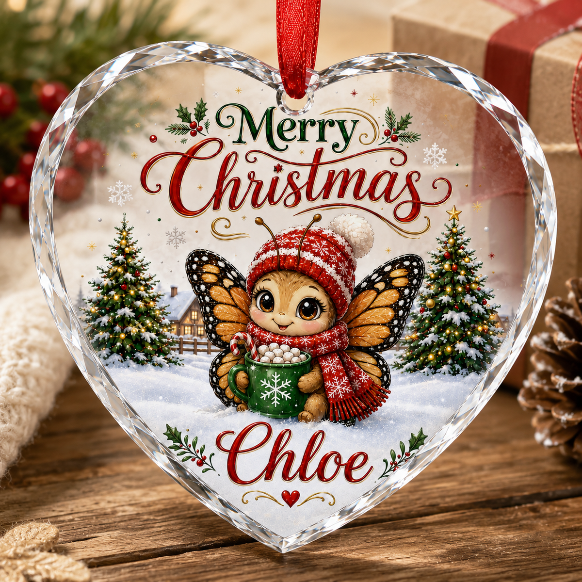 Christmas Glass Animal Butterfly
