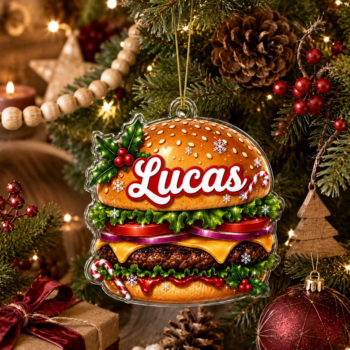 Custom Name Food Acrylic - Hamburger
