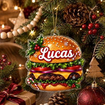 Custom Name Food Acrylic - Hamburger