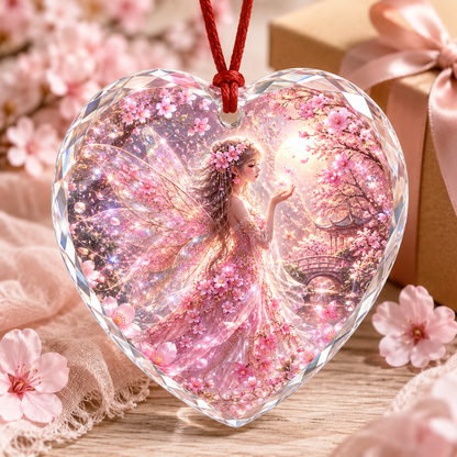 Fairy Glass Ornament Cherry Blossom Fairy