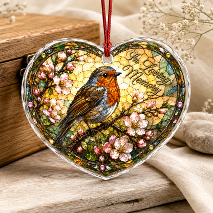 Custom Name Glass Animal Robin