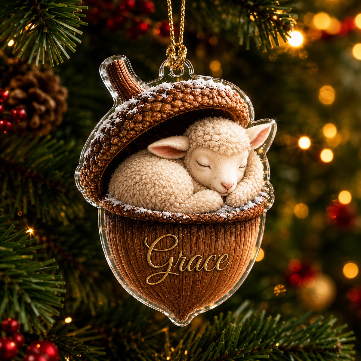 Animal Tree Decor Acrylic Lamb