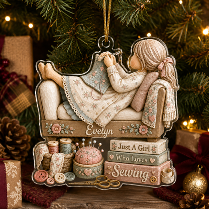 Personalized Just A Girl Hobby Sewing