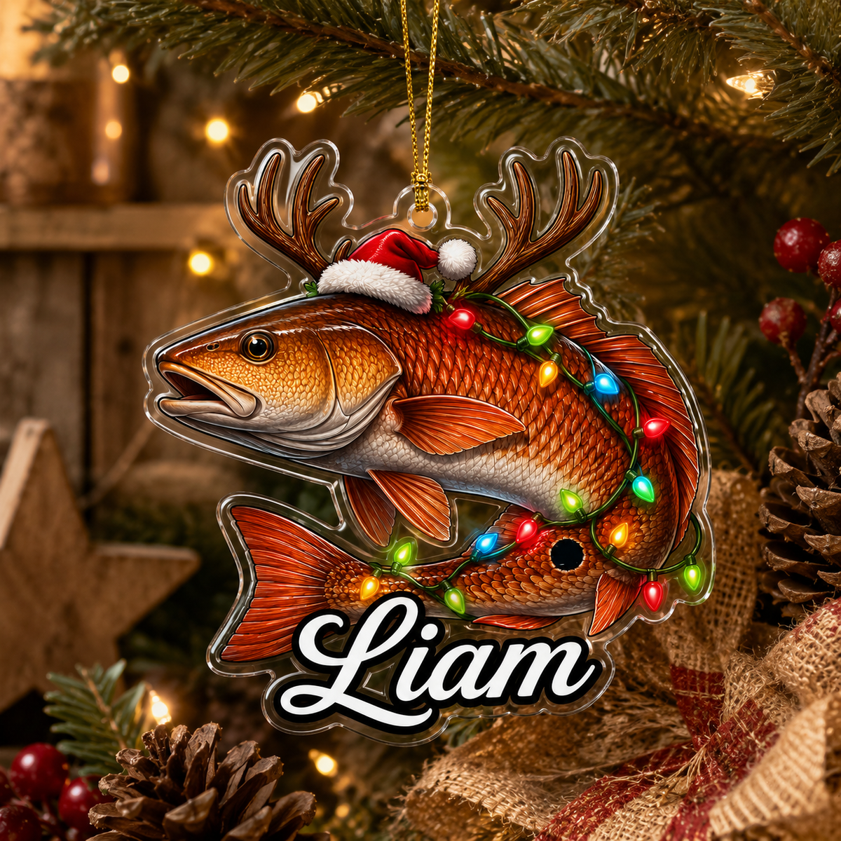 Fishing Christmas Redfish Acrylic