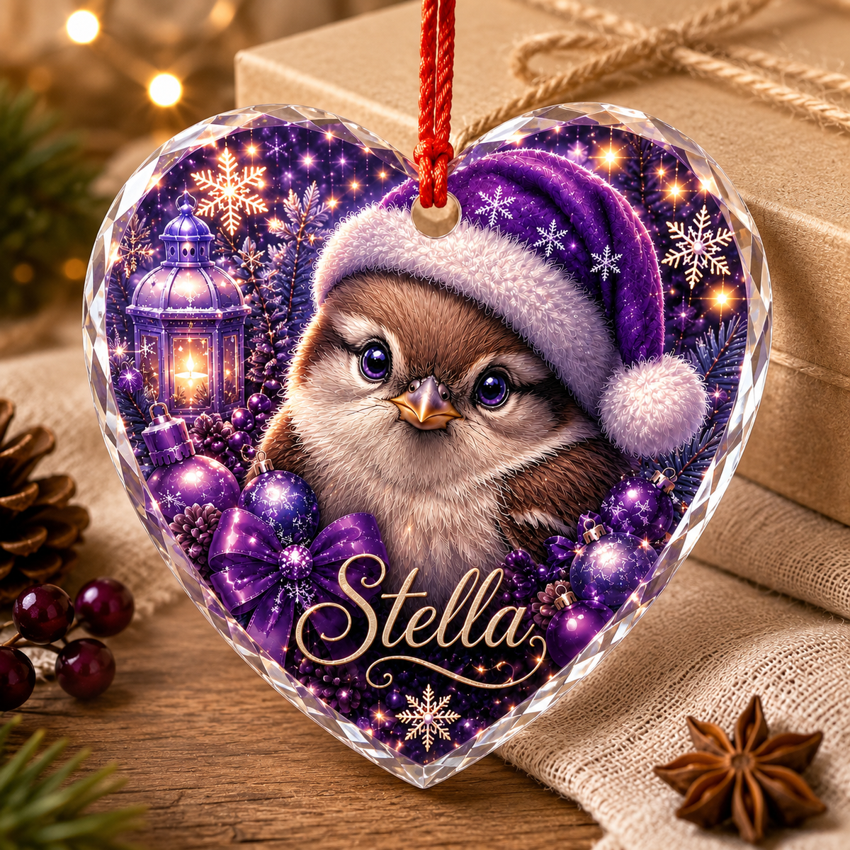 Purple Bird At Christmas Sparrow