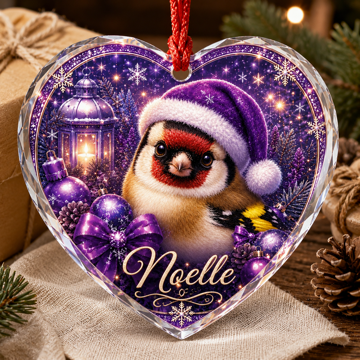 Purple Bird At Christmas Goldfinch