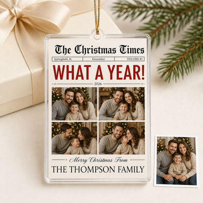 Custom Photo Christmas Newspaper Family