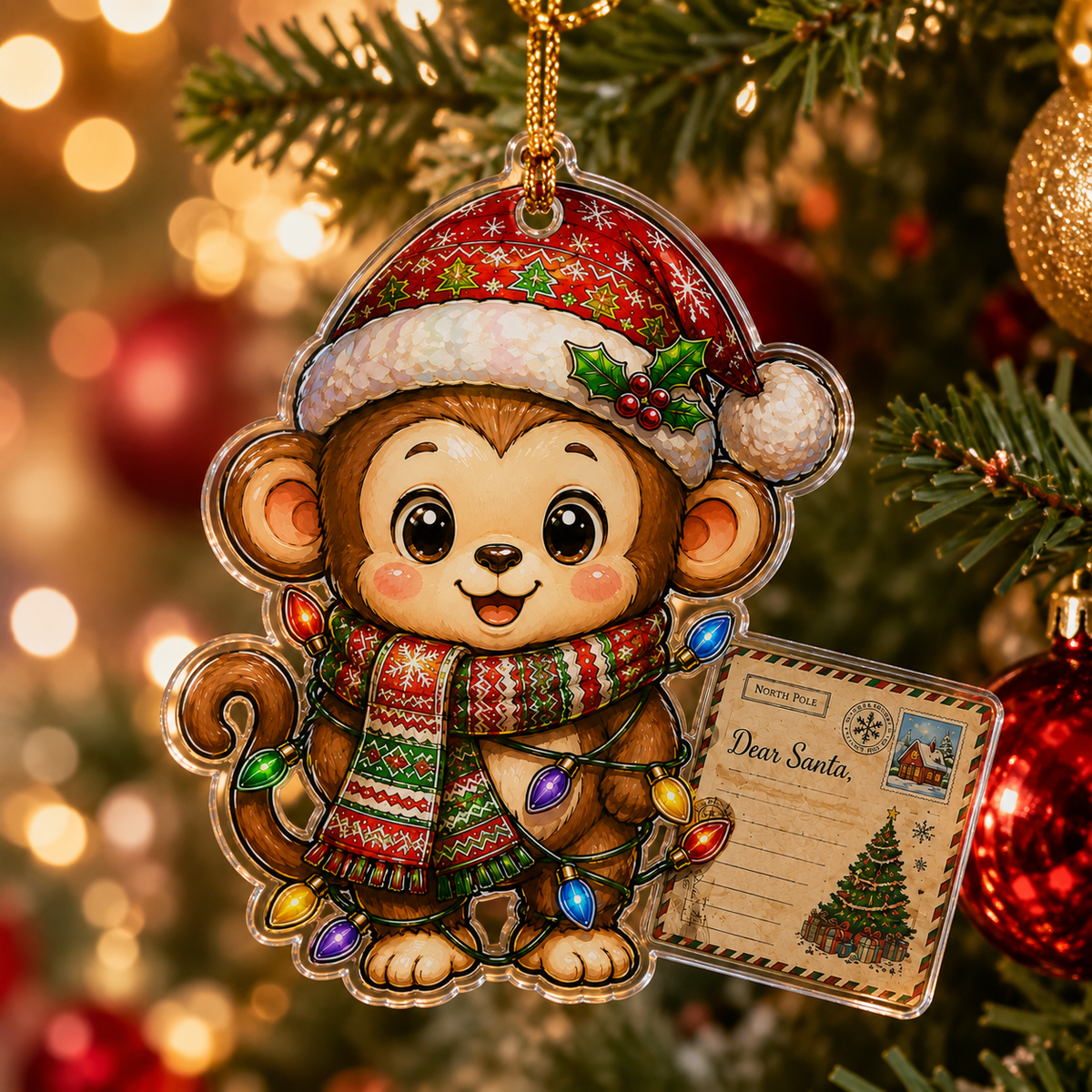 Animal With Christmas Led Monkey