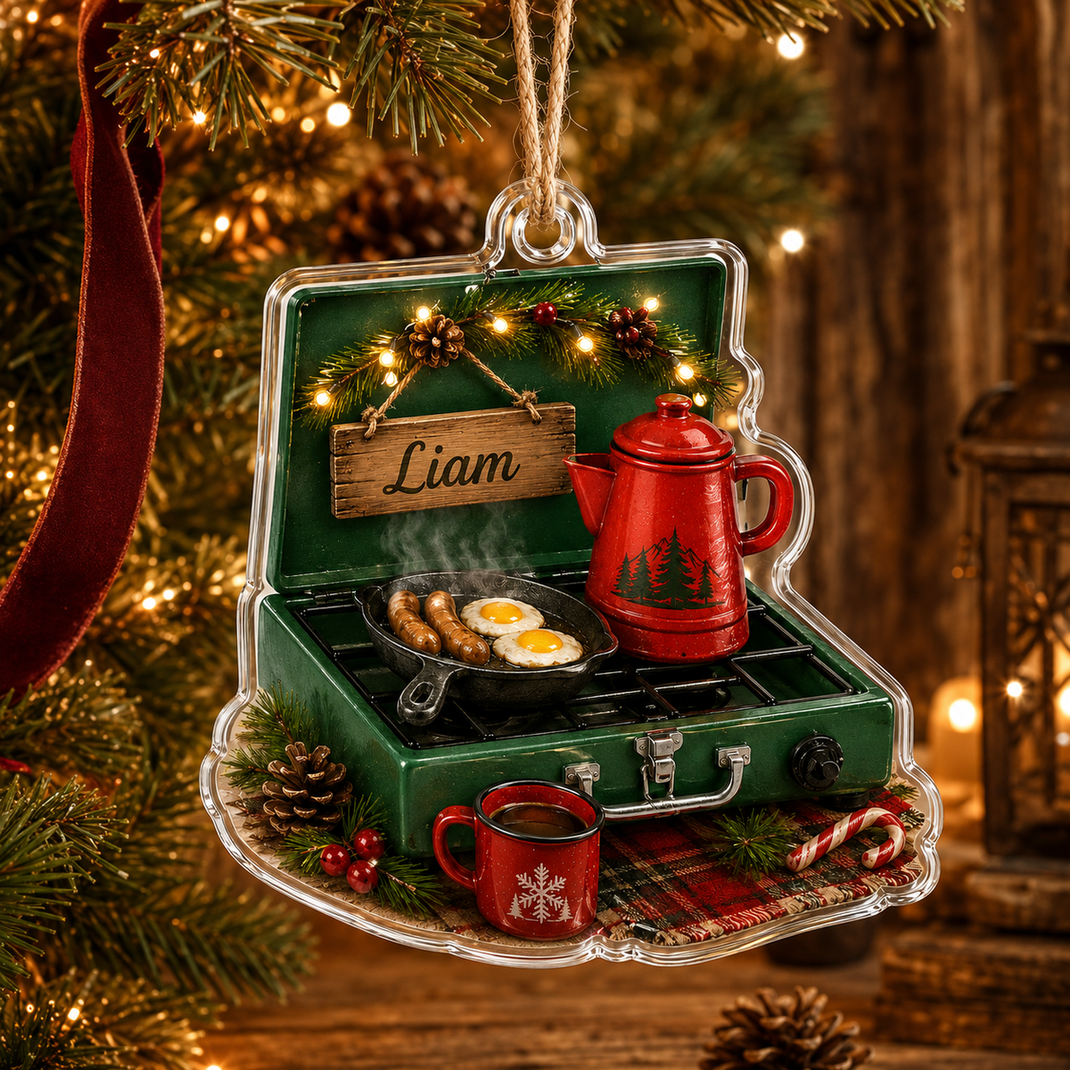 Camping Personalize Acrylic Christmas Breakfast