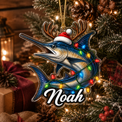 Fishing Christmas Lights Swordfish Acrylic
