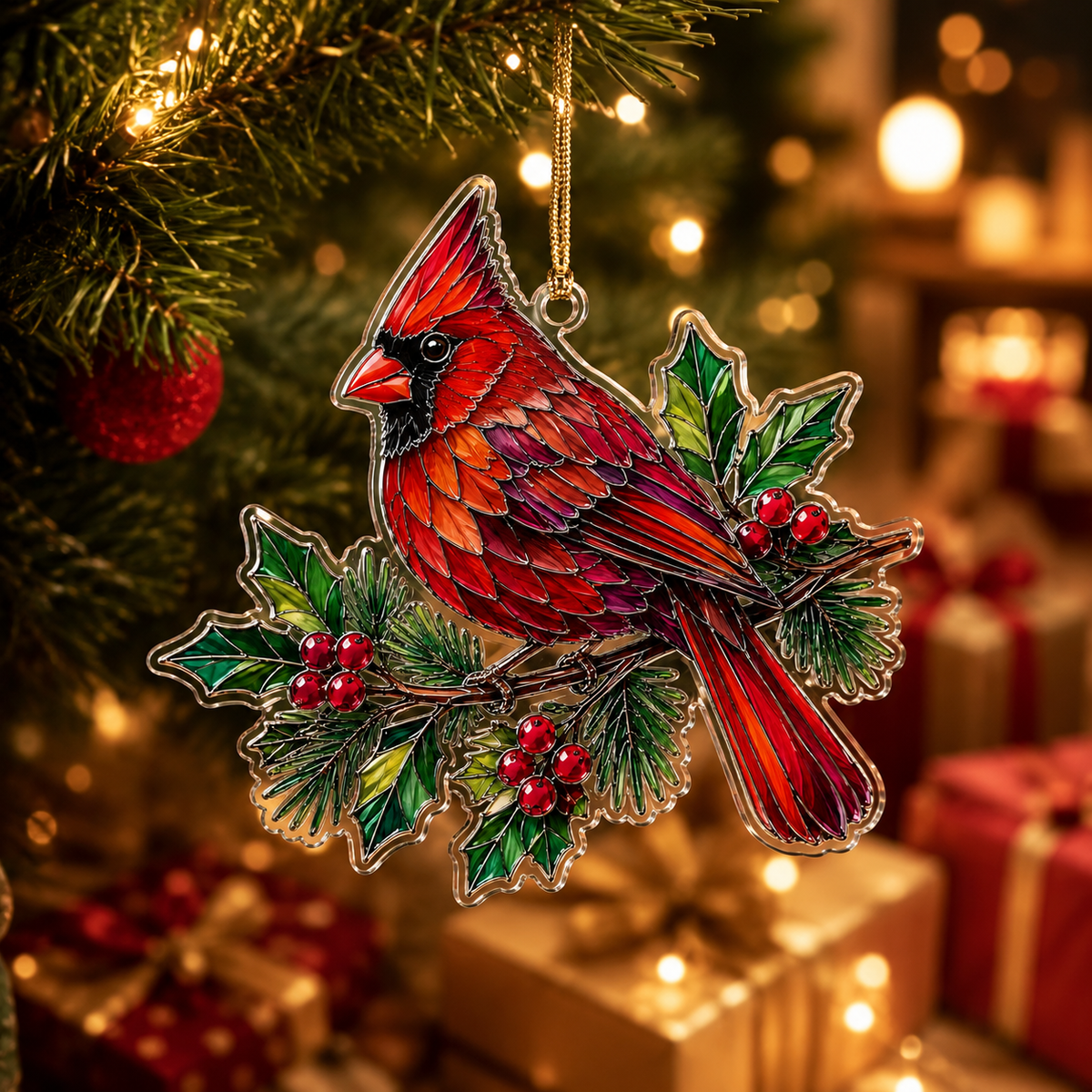 Bird With Flower Cardinal