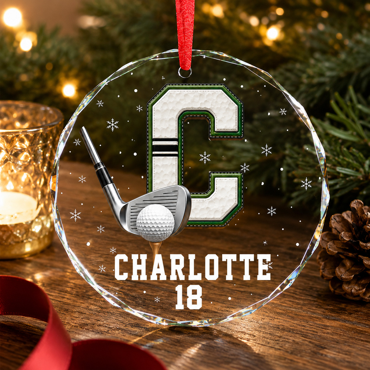 Sport Glass Alphabet Name Golf