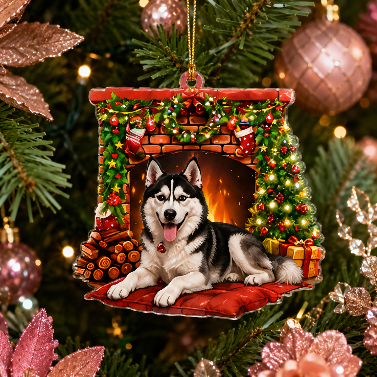 Dog Christmas Tree Siberian Husky