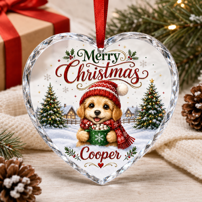 Christmas Glass Animal Dog