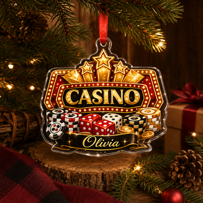 Pocker Custome Name Acrylic Twinkle Casino