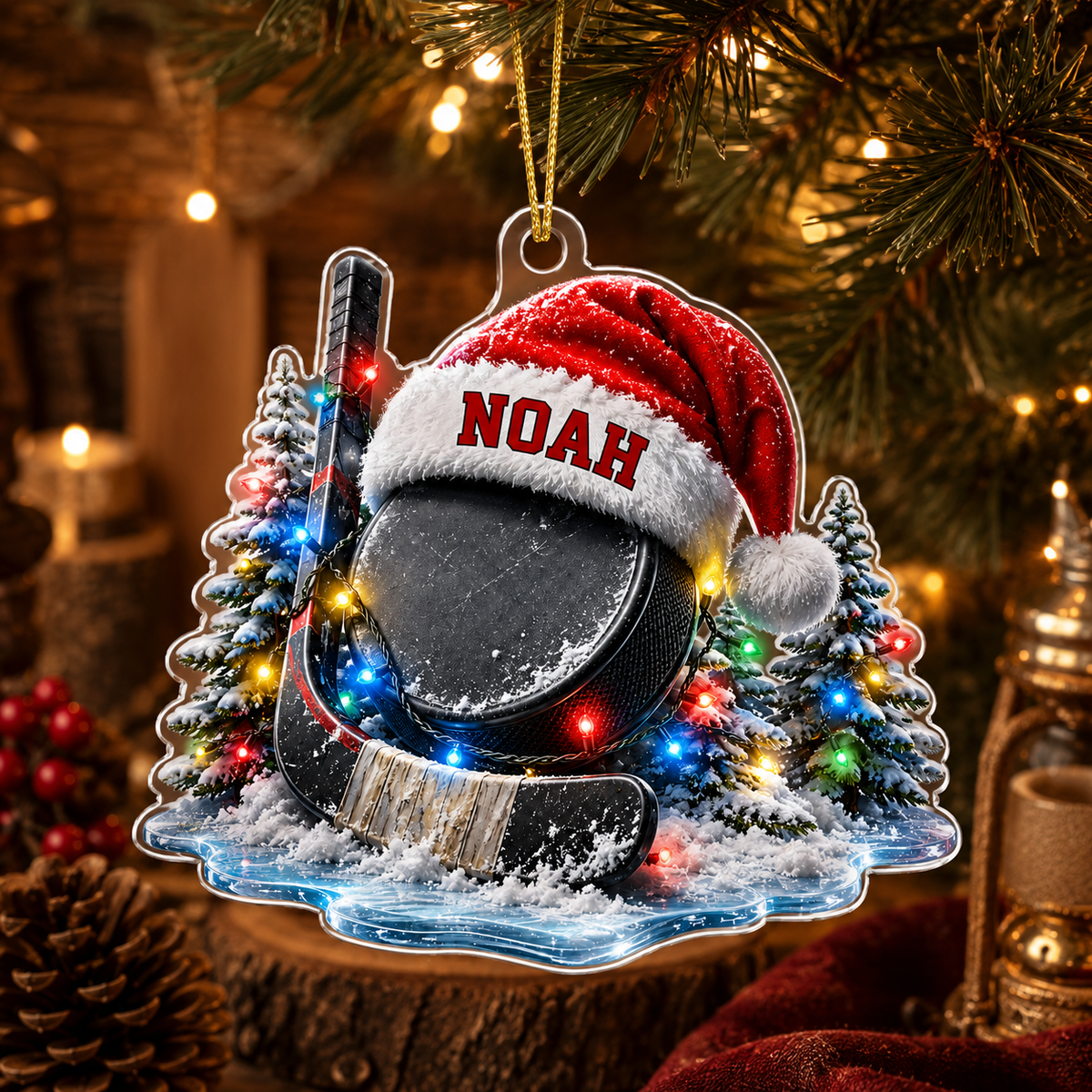Custom Sports Christmas Acrylic - Ice Hockey
