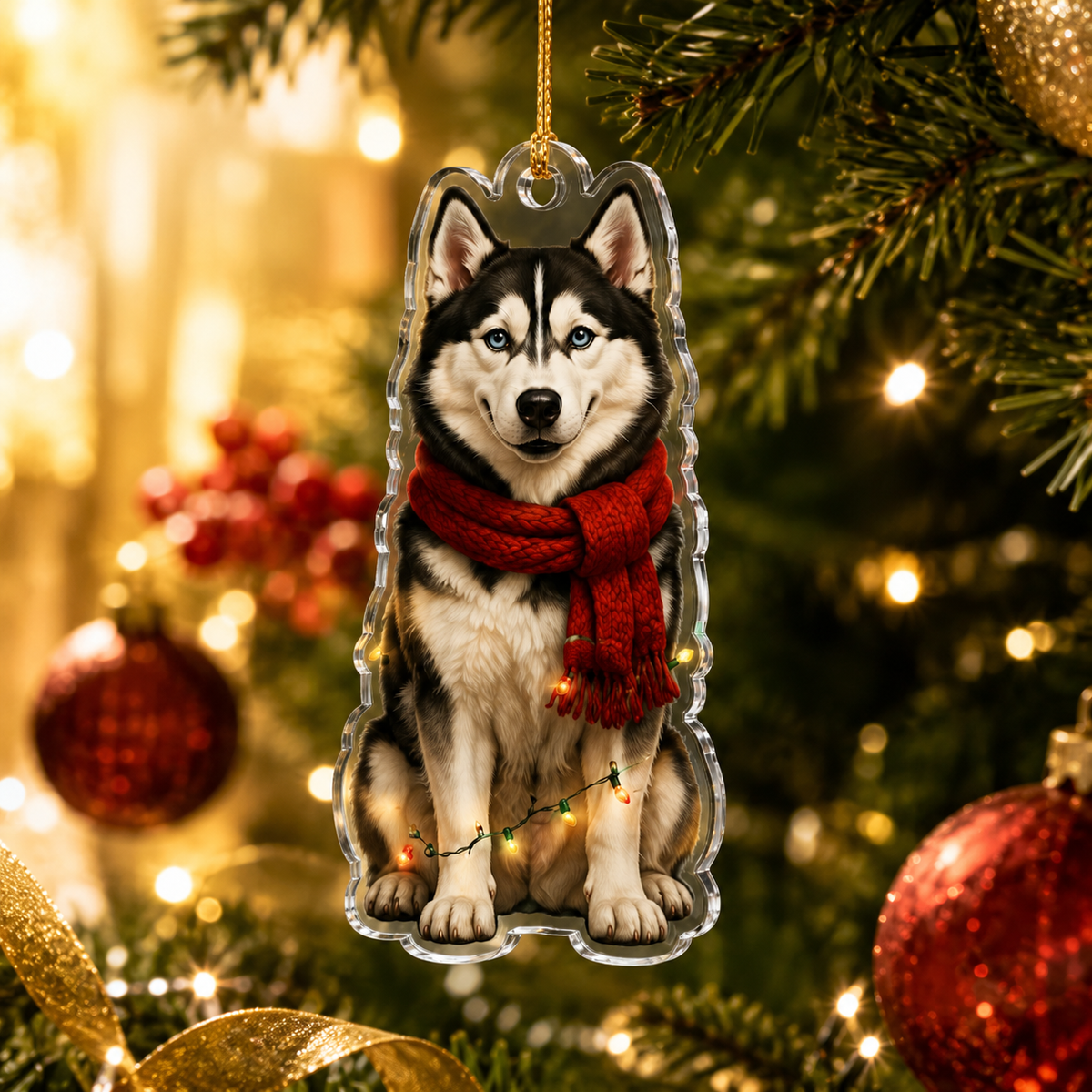 Dog Christmas Ledlight Husky Siberian