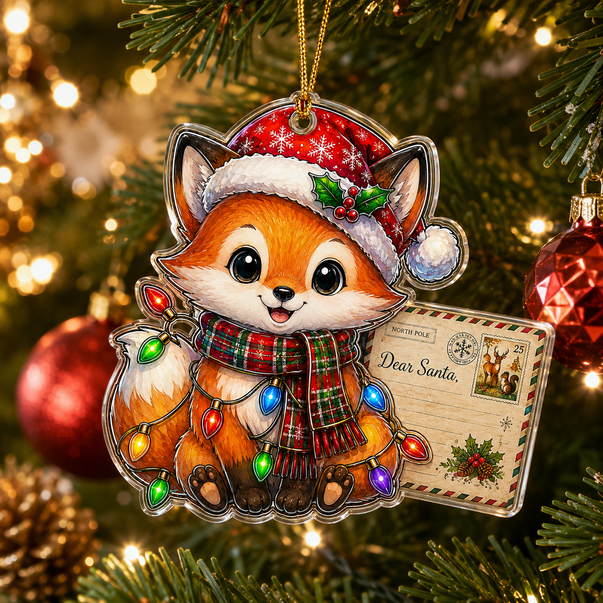 Animal With Christmas Led Fox