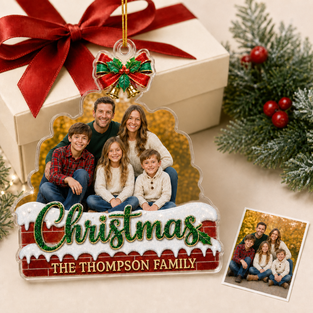 Custom Photo Christmas Family Chimney