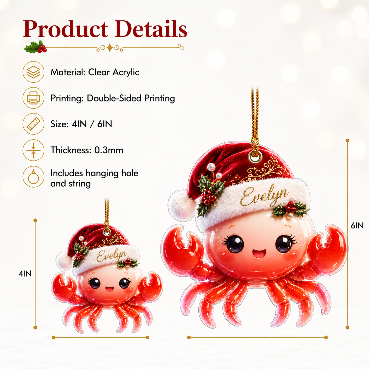 Animal With Santa Hat Crab
