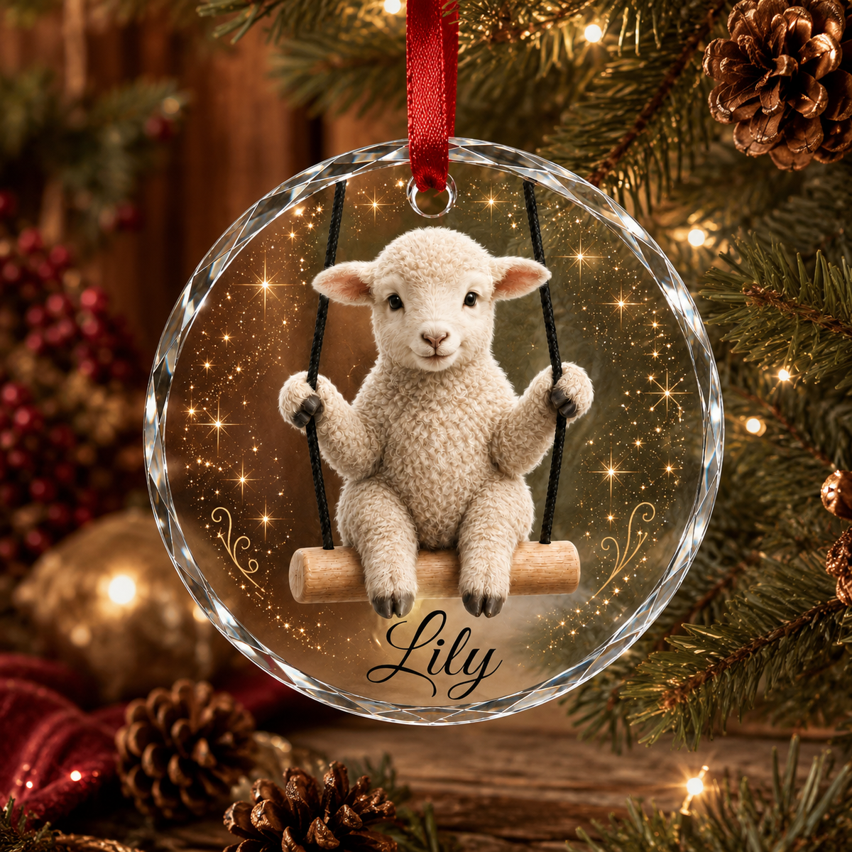 Animal Glass Ornament Sheep