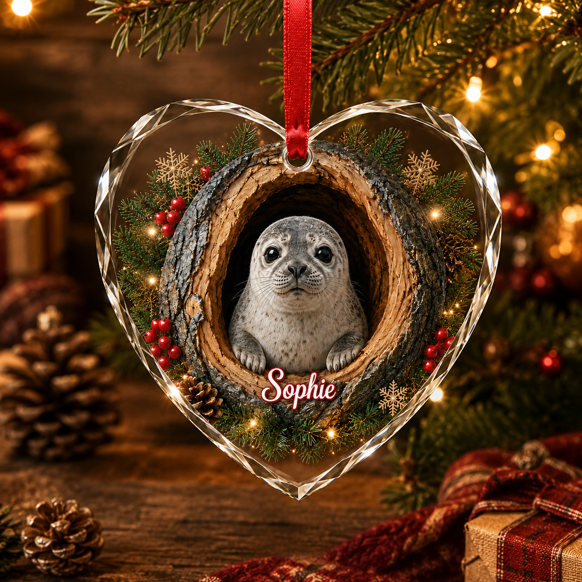 Animal Glass Ornament Tree Hollow Seal