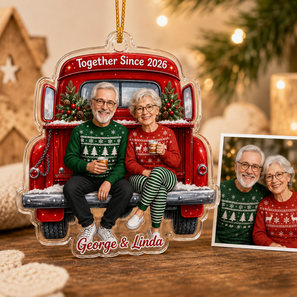 Custom Photo Christmas Truck Grandparents
