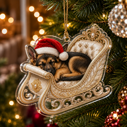 Dog Christmas Sleigh German Shepherd