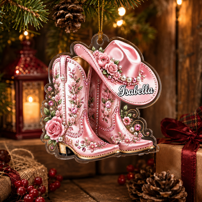 Personalized Boost Floral Cowgirl Acrylic