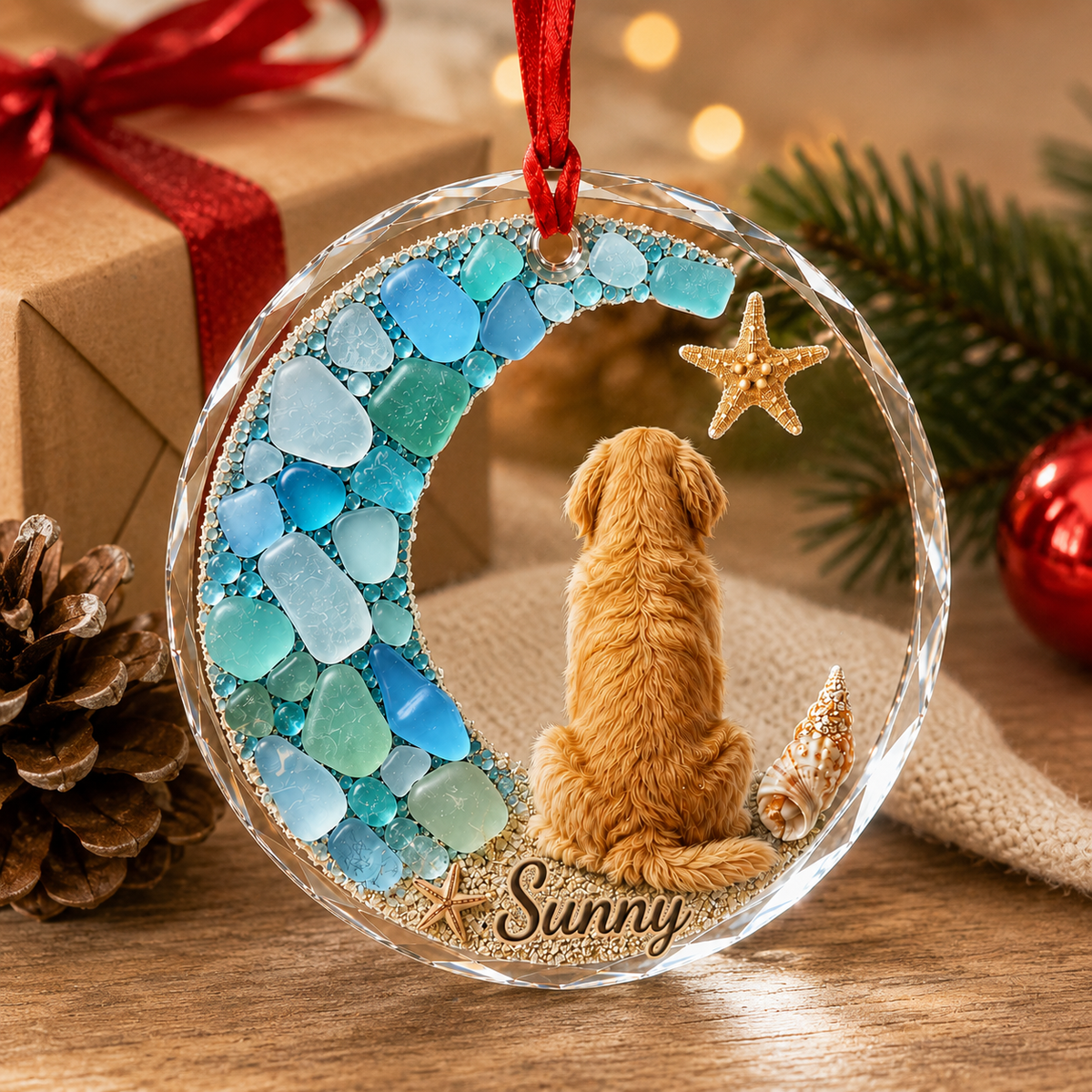 Custom Dog Seashell Golden Retriever