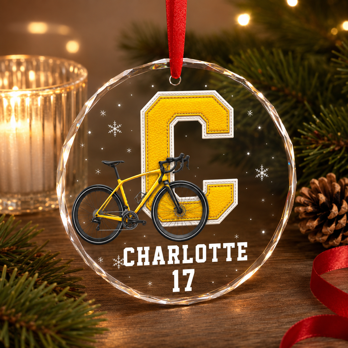 Sport Glass Alphabet Name Bike Racing