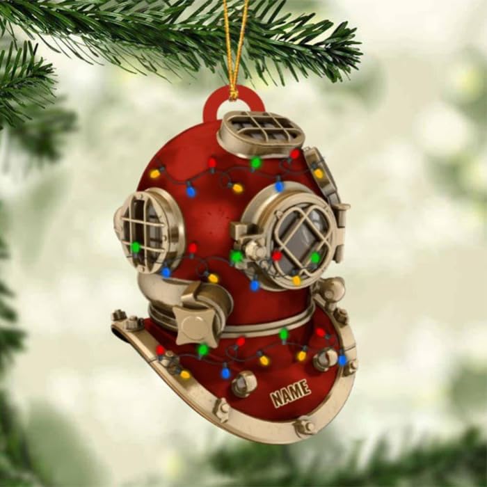 Custom Name Diving Ornament – Personalized Acrylic Scuba Diver Christmas Keepsake, Underwater Gift TSD12
