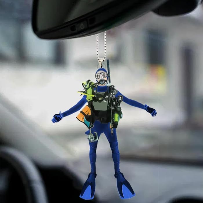 Custom Name Diving Ornament – Personalized Acrylic Scuba Diver Christmas Keepsake, Underwater Gift TSD14