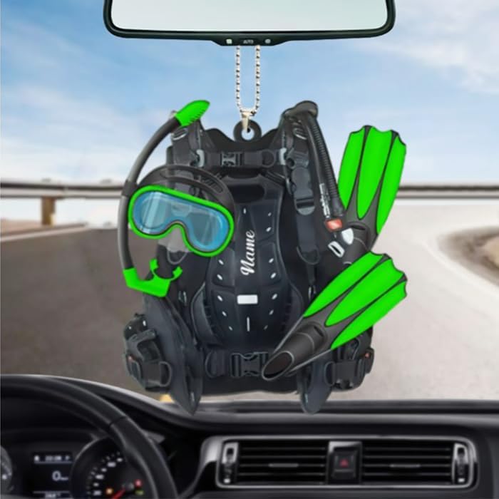 Custom Name Diving Ornament – Personalized Acrylic Scuba Diver Christmas Keepsake, Underwater Gift TSD17