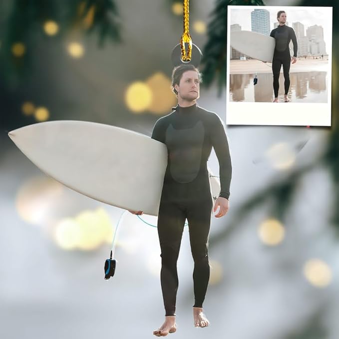 Customized Photo Surfboard Ornament - Ornament Gift For Surf Lovers LL2