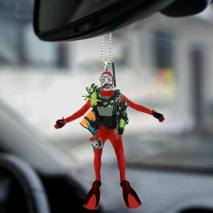 Custom Name Diving Ornament – Personalized Acrylic Scuba Diver Christmas Keepsake, Underwater Gift TSD14