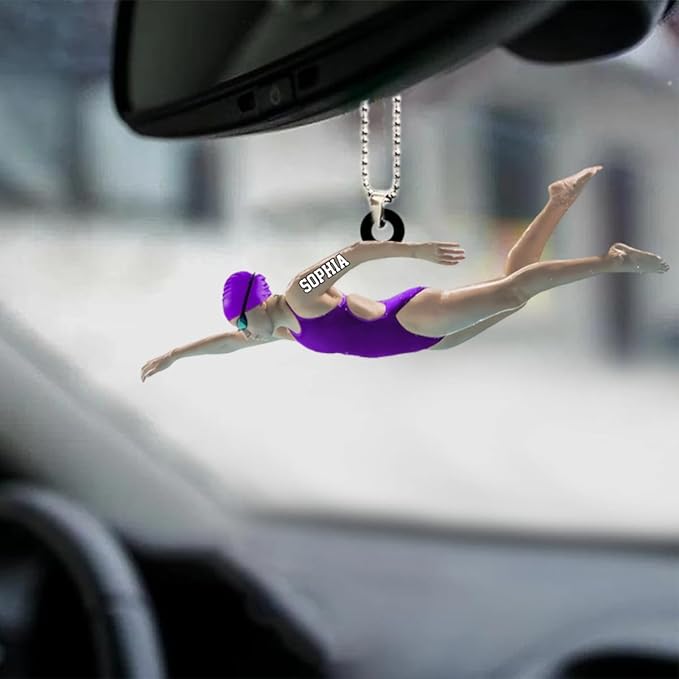 Personalized Swimming Christmas Ornament - Swimmer Christmas Gift for Boys, Girls & Pool Lovers LL35