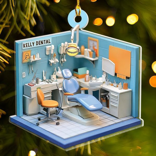 Custom Dentist Office Christmas Ornament Style 5