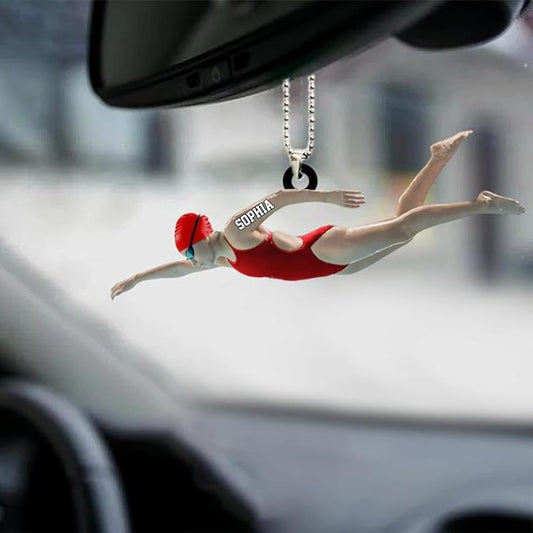 Personalized Swimming Christmas Ornament - Swimmer Christmas Gift for Boys, Girls & Pool Lovers LL35