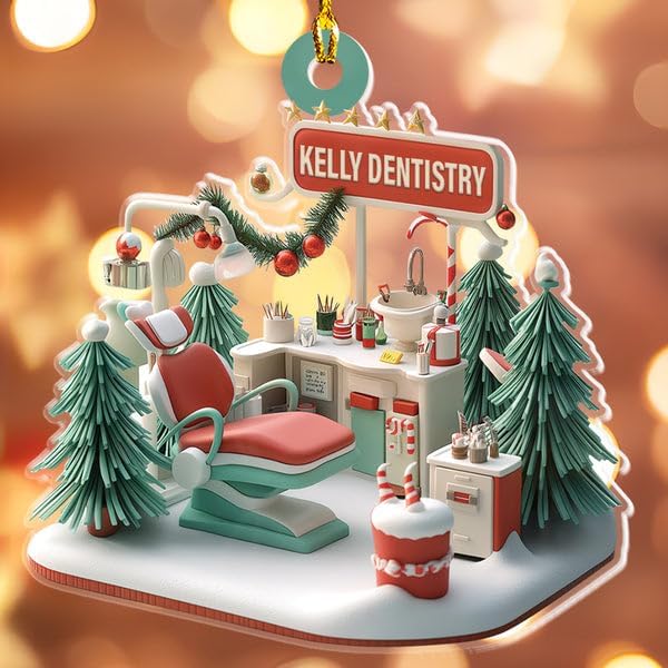 Custom Dentist Office Christmas Ornament Style 6