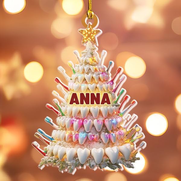 Custom Name Dentist Christmas Ornament