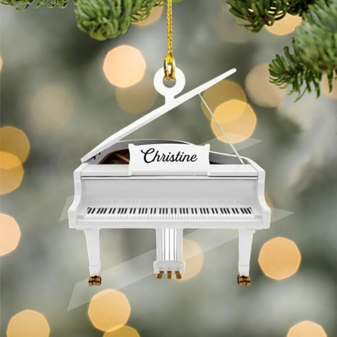 Personalized Piano Ornament - Custom Name Music Instrument Christmas Gift for Piano Lovers LL69