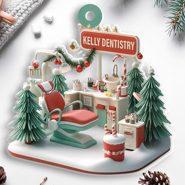 Custom Dentist Office Christmas Ornament Style 6