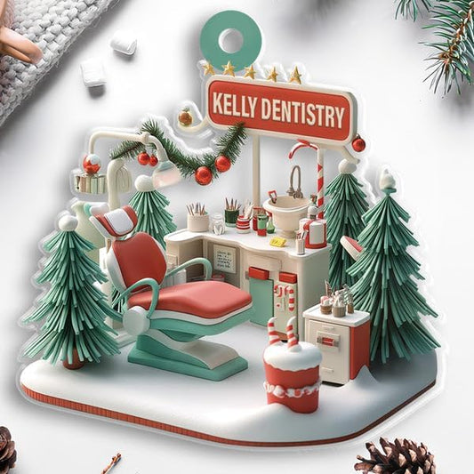 Custom Dentist Office Christmas Ornament Style 6