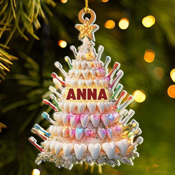Custom Name Dentist Christmas Ornament