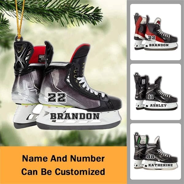 Personalized ice Hockey Ornament N17